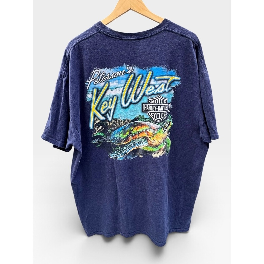 Harley Davidson Key West Florida Sea Turtle T Shirt Mens 2XL? Blue 2019 Graphic